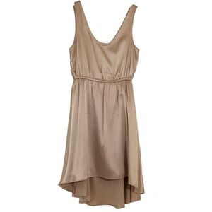 OBAKKI Champagne Sleeveless Hi-Lo Silk Blend Dress 2